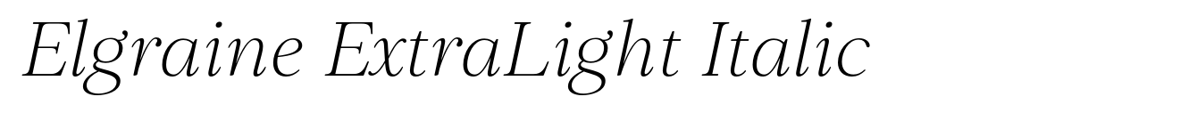 Elgraine ExtraLight Italic image